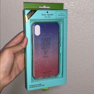 Glitter ombre kate spade iphone x/xs case